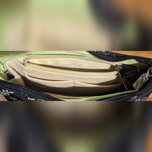 New bag organizer/insert khaki felt 2 slip pockets on interior & exterior both - Picture 4 of 5